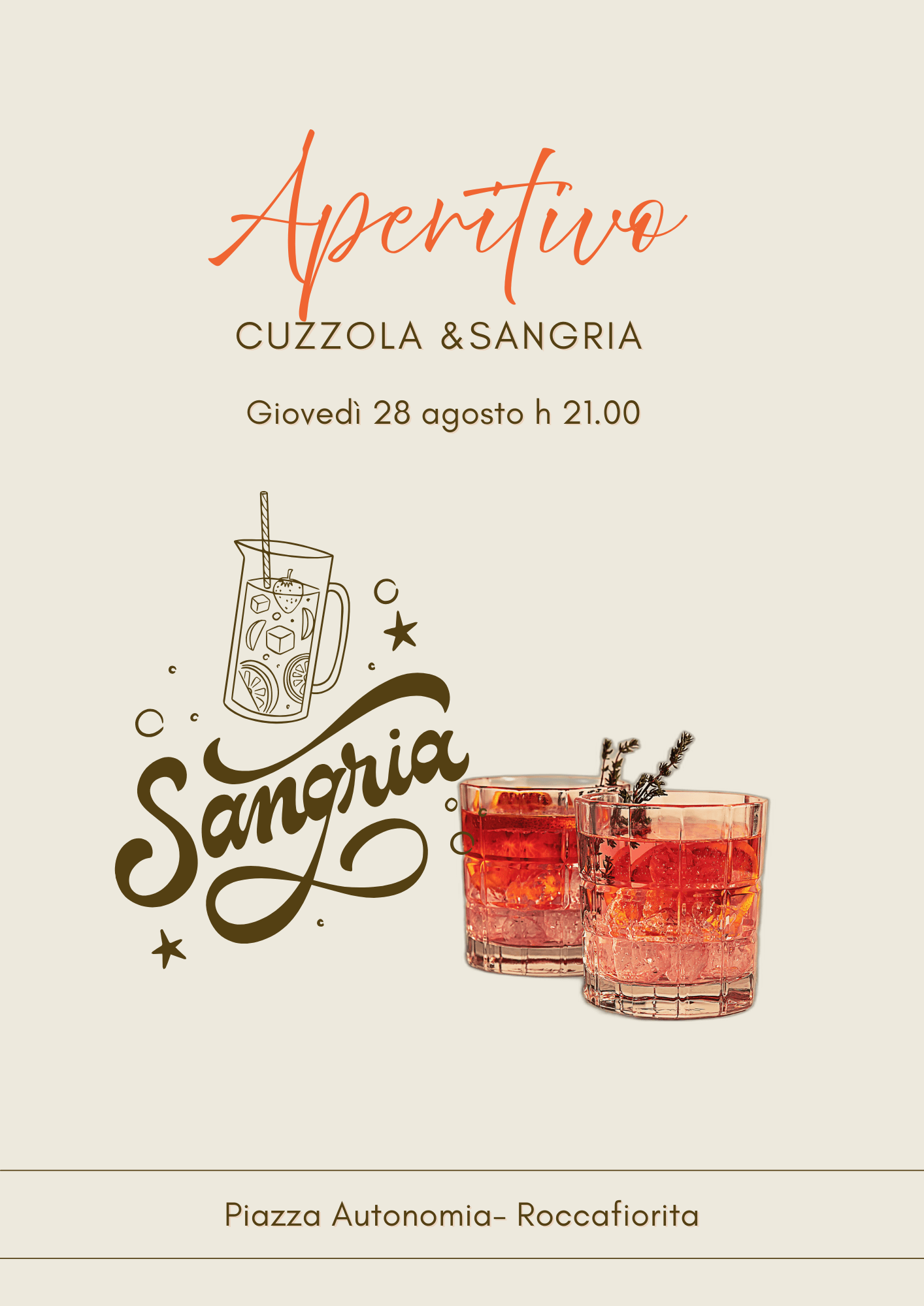 Arancione Rosso e Beige Elegante Sangria Volantino (1)